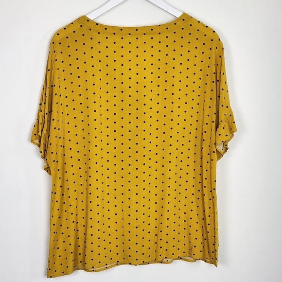 Morgan Taylor Women's Yellow/Black Polkadot Blouse Top Size M - Picture 10 of 10